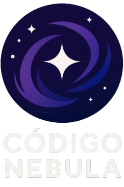 Logo con texto Código Nebula